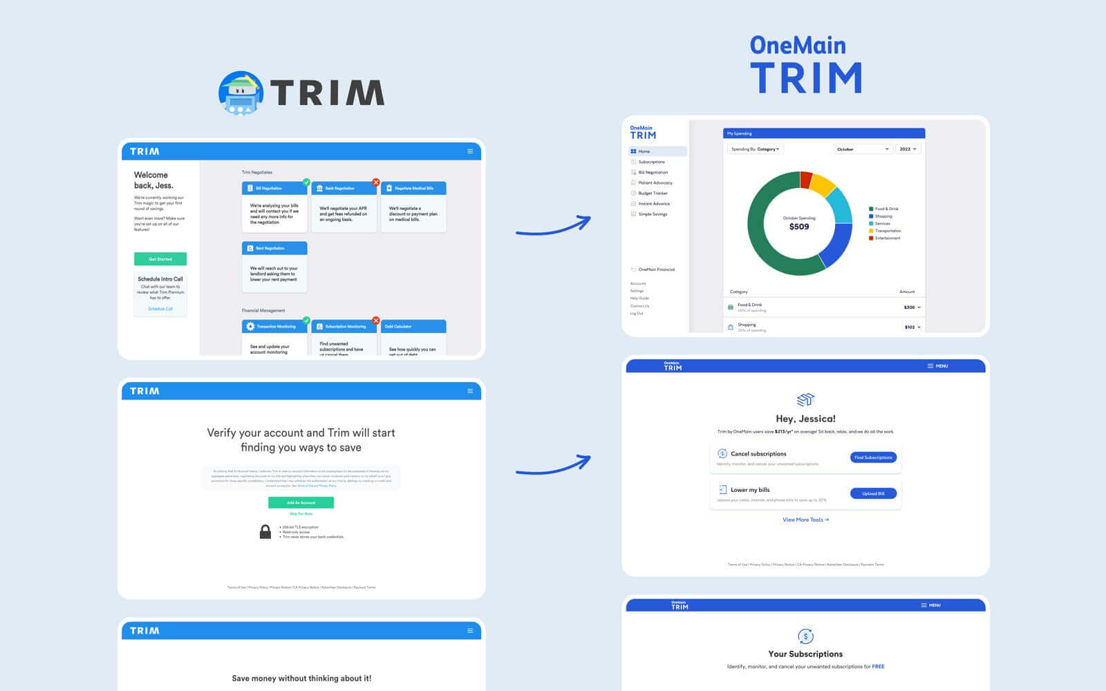 A comparison of the old design system with the new design system.