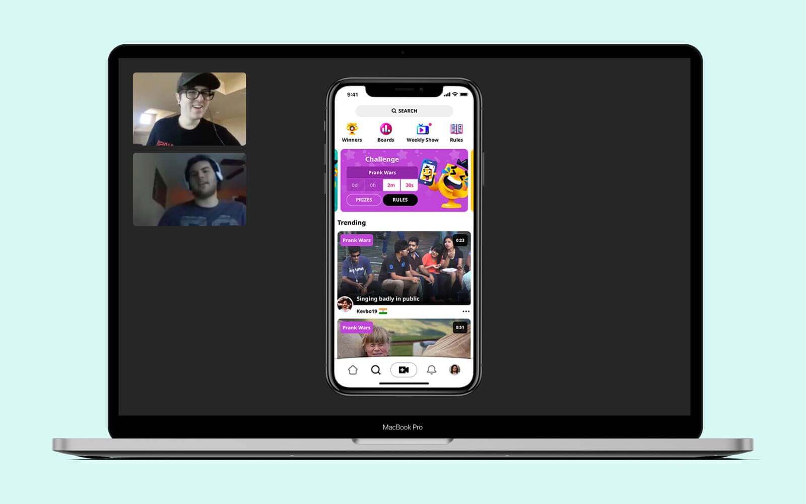 Screenshot of video chat with a creator during user research