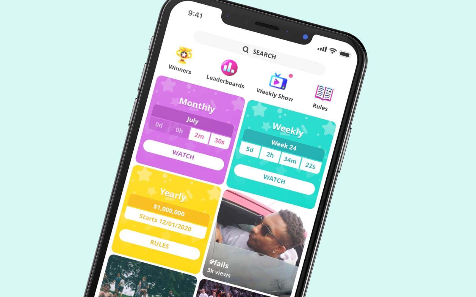 Phone showing the updated modular Explore feed
